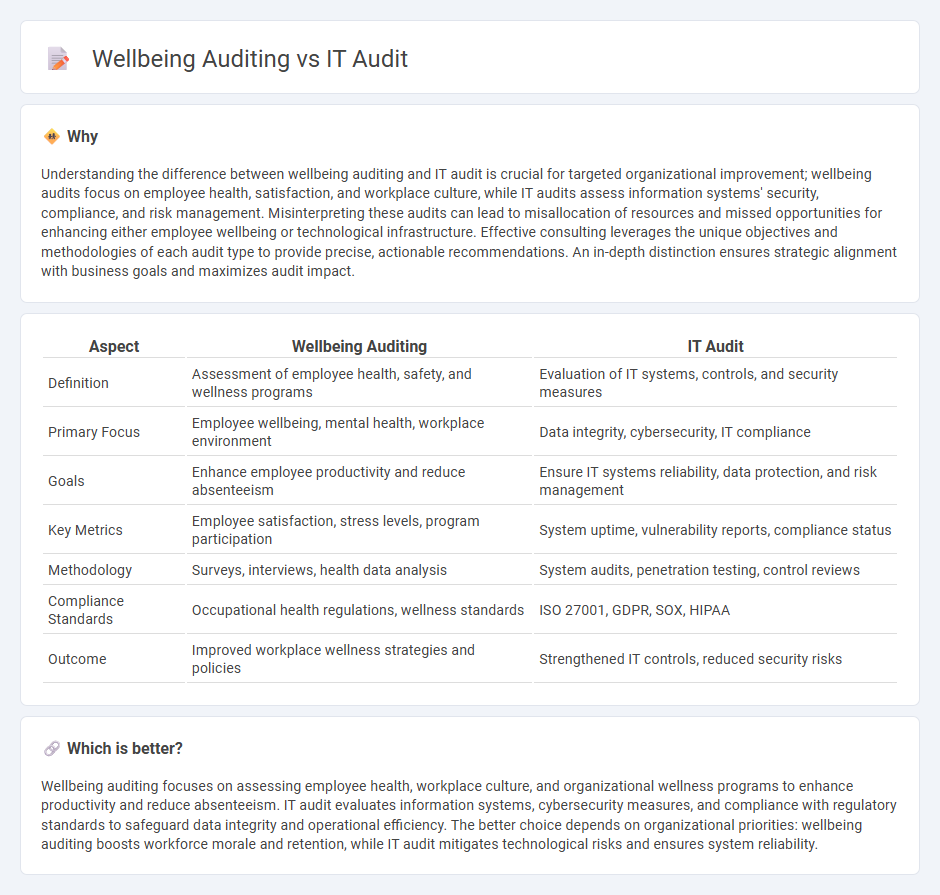 Wellbeing Auditing vs It Audit in Consulting
