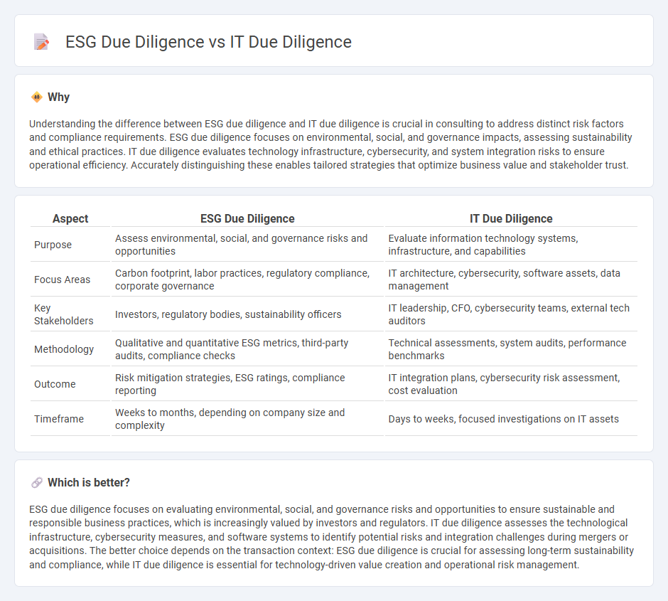 Esg Due Diligence vs It Due Diligence in Consulting