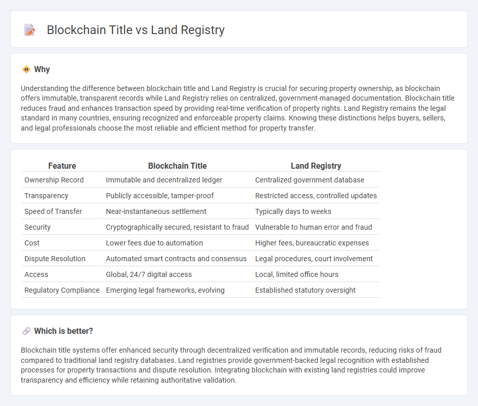 Blockchain Title vs Land Registry in Real Estate