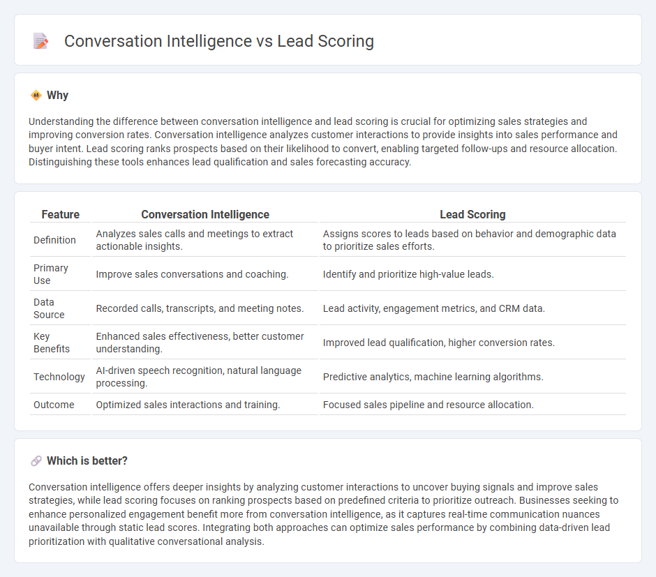Conversation Intelligence vs Lead Scoring in Sales