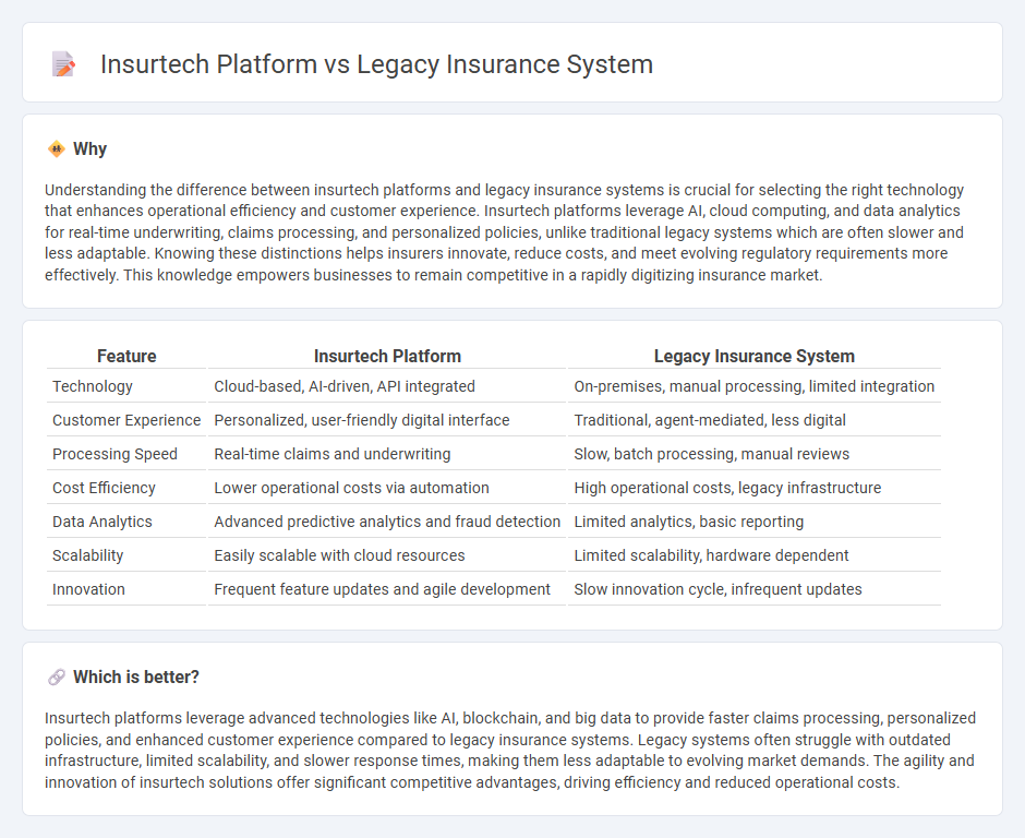 Insurtech Platform vs Legacy Insurance System in Insurance