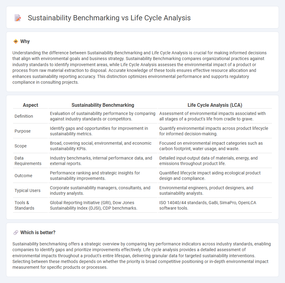 Sustainability Benchmarking vs Life Cycle Analysis in Consulting