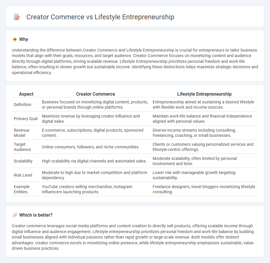 Creator Commerce vs Lifestyle Entrepreneurship in Entrepreneurship