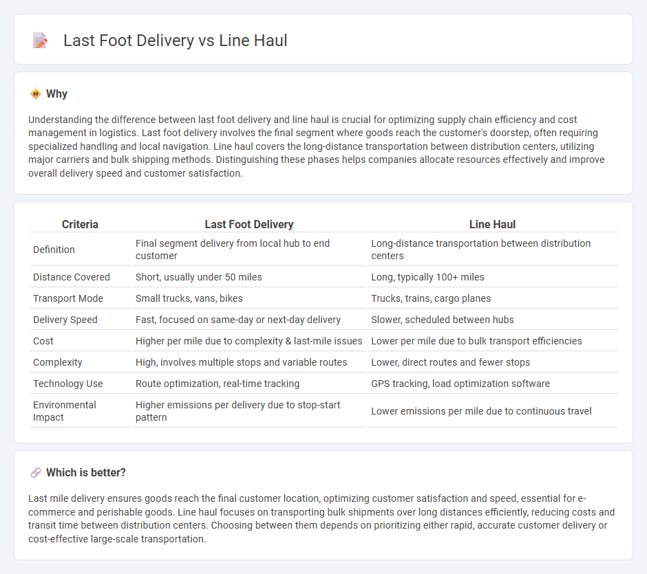 Last Foot Delivery vs Line Haul in Logistics