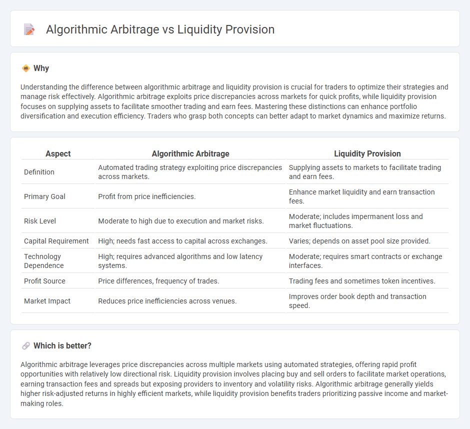 Algorithmic Arbitrage vs Liquidity Provision in Trading