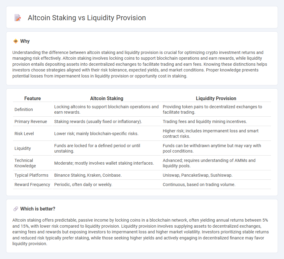 Altcoin Staking vs Liquidity Provision in Finance