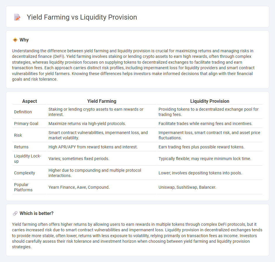 Yield Farming vs Liquidity Provision in Finance