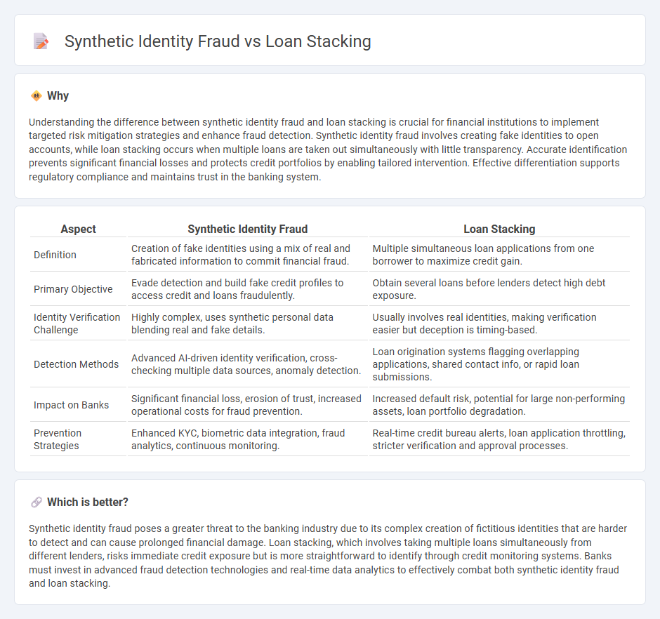 Synthetic Identity Fraud vs Loan Stacking in Banking