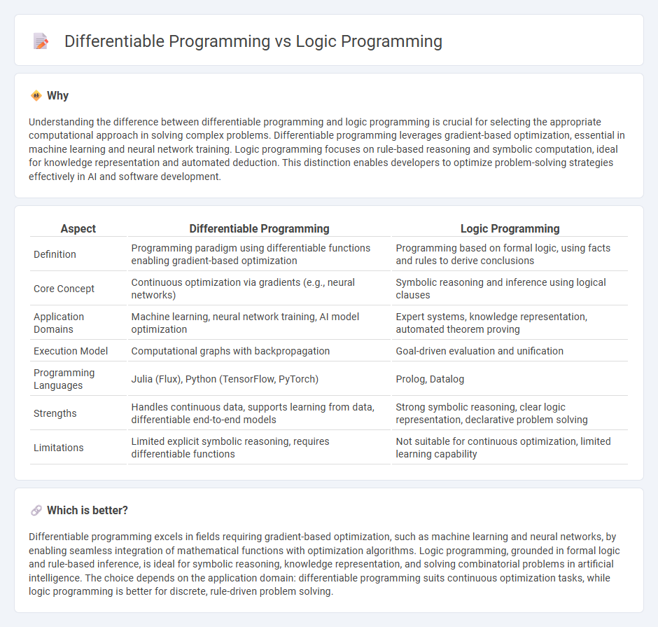 Differentiable Programming vs Logic Programming in Technology