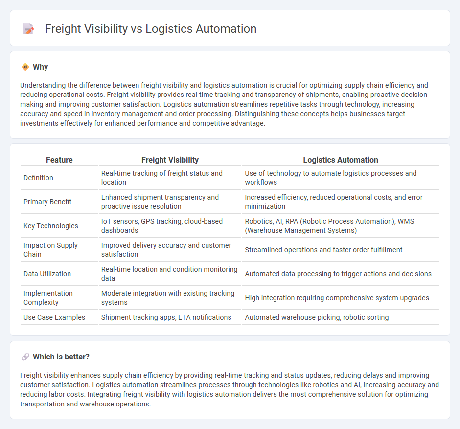 Freight Visibility vs Logistics Automation in Logistics