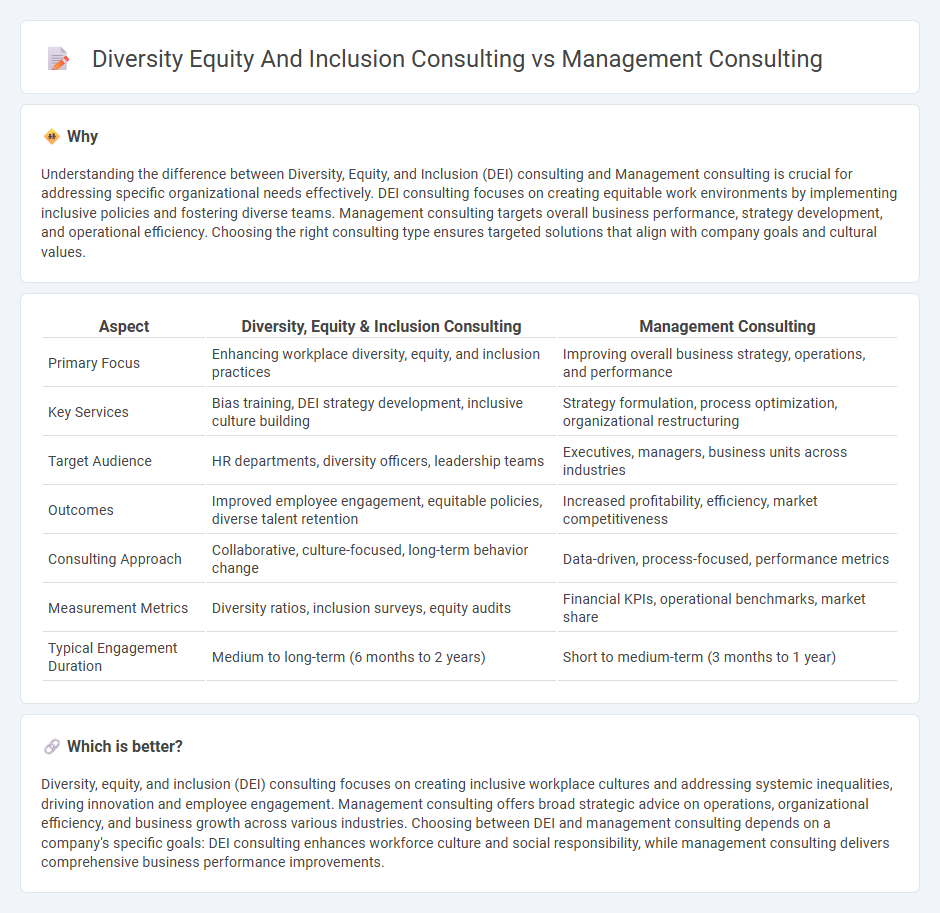Diversity Equity And Inclusion Consulting vs Management Consulting in Consulting