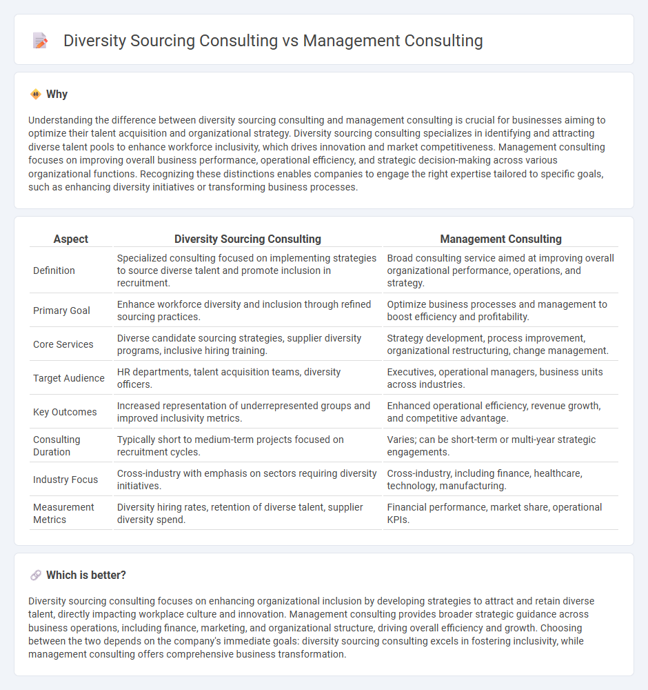 Diversity Sourcing Consulting vs Management Consulting in Consulting