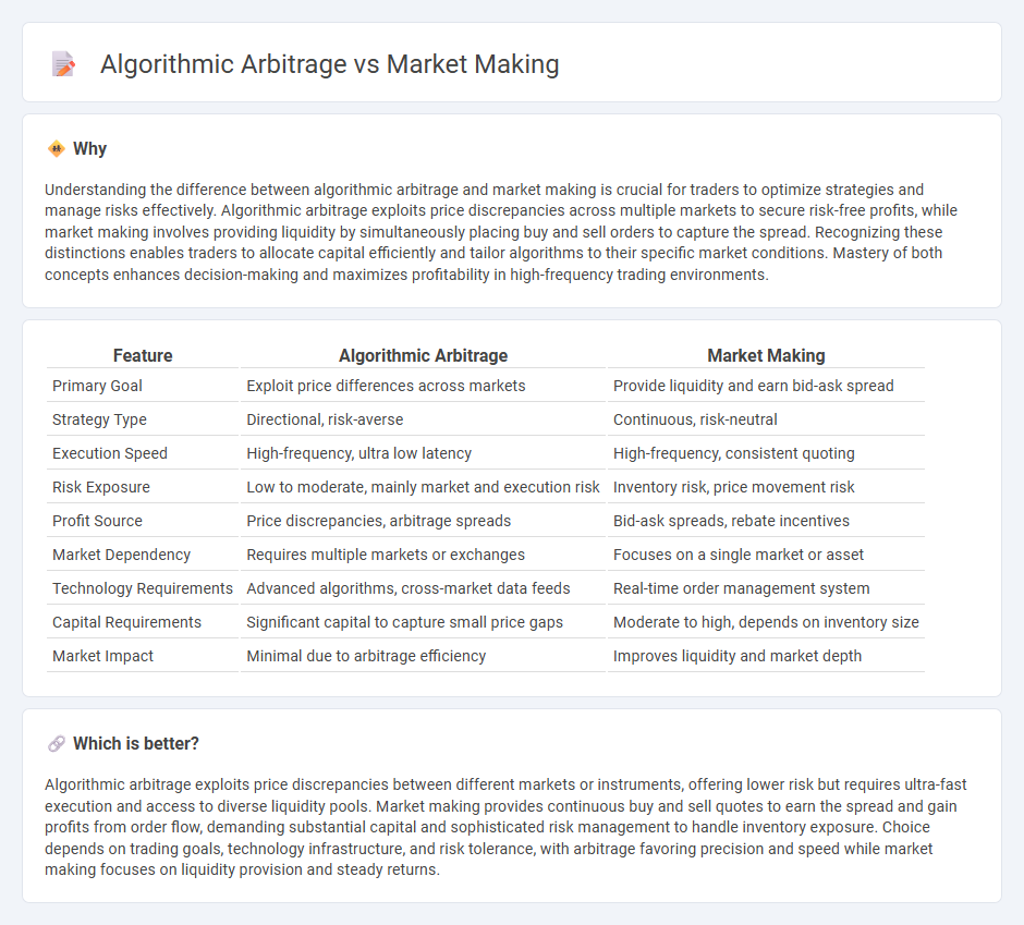 Algorithmic Arbitrage vs Market Making in Trading