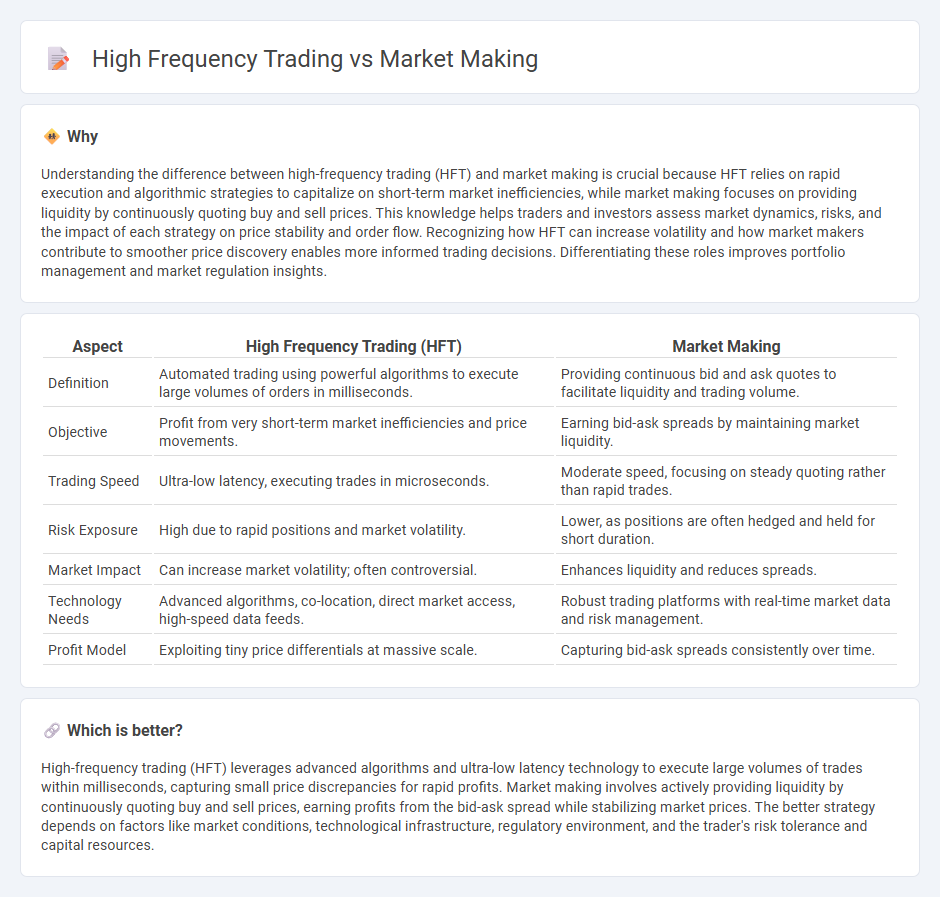 High Frequency Trading vs Market Making in Trading