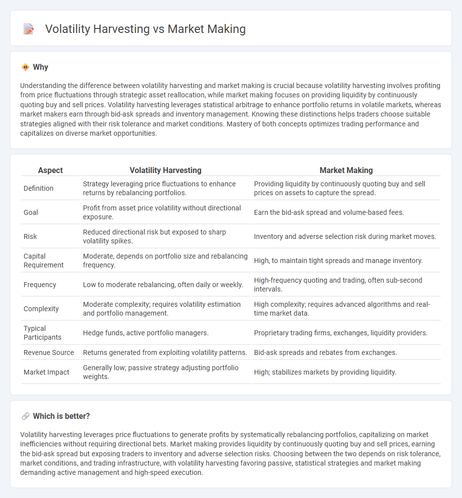 Volatility Harvesting vs Market Making in Trading