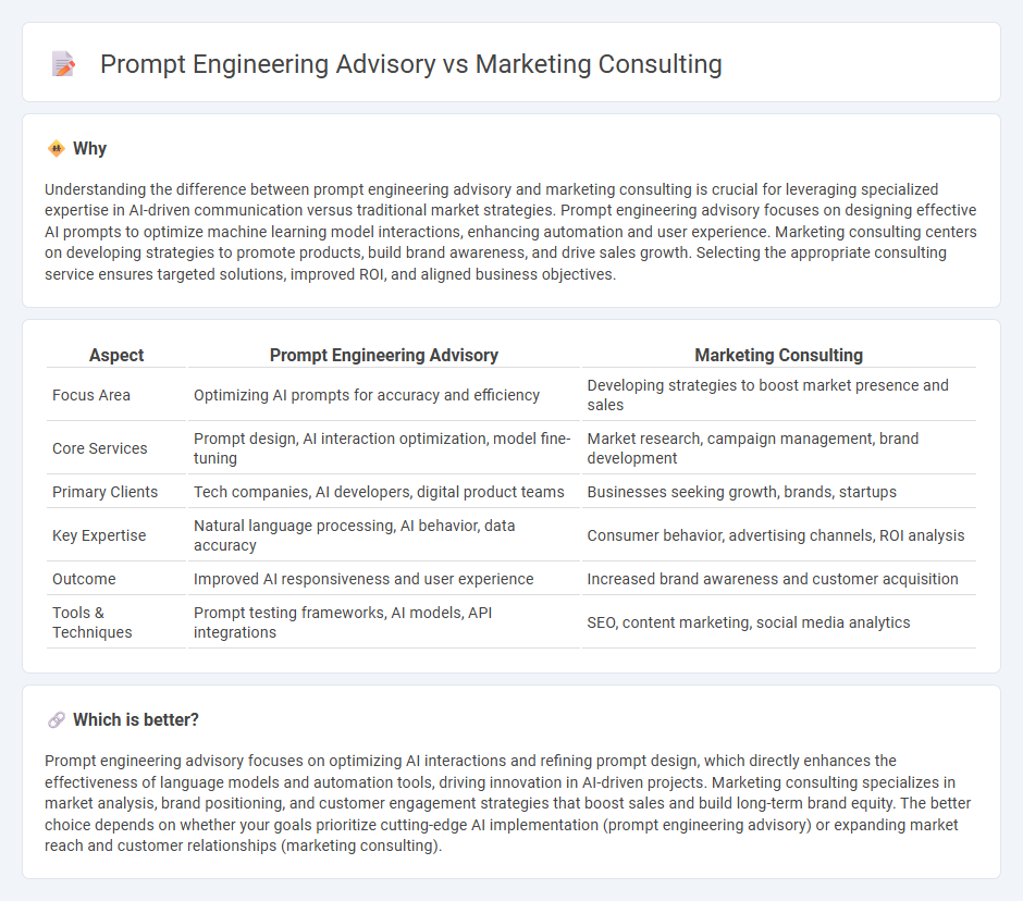 Prompt Engineering Advisory vs Marketing Consulting in Consulting