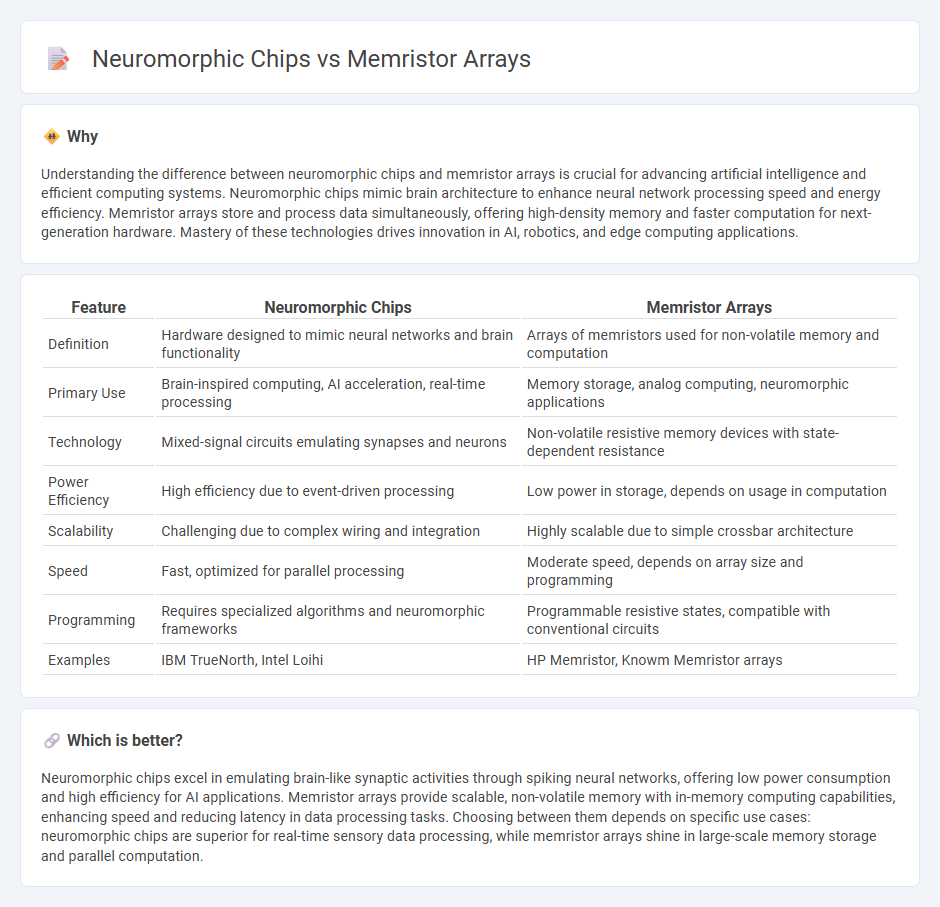 Neuromorphic Chips vs Memristor Arrays in Technology