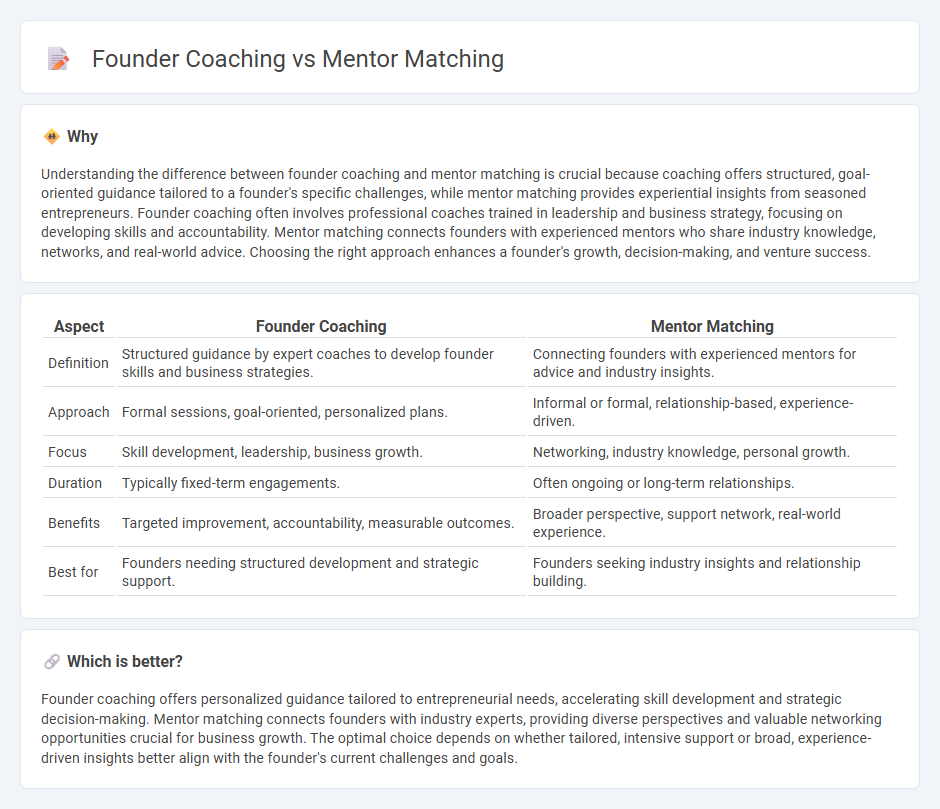 Founder Coaching vs Mentor Matching in Consulting