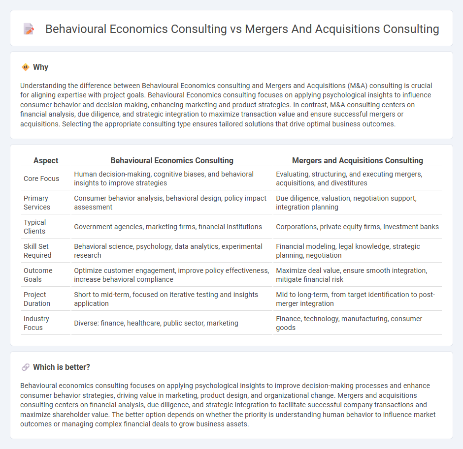 Behavioural Economics Consulting vs Mergers And Acquisitions Consulting in Consulting