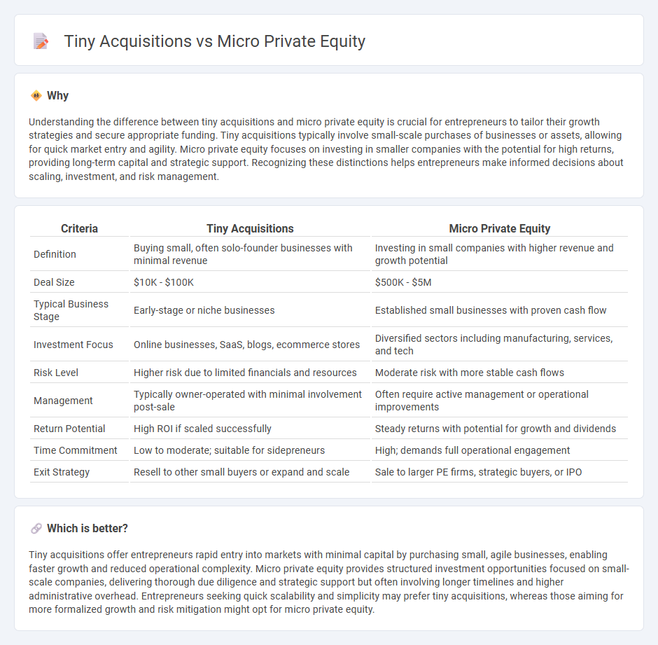 Tiny Acquisitions vs Micro Private Equity in Entrepreneurship