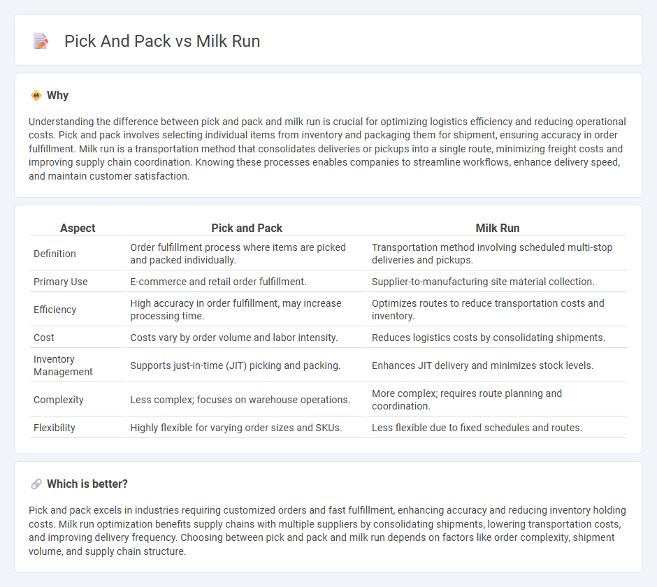 Pick And Pack vs Milk Run in Logistics