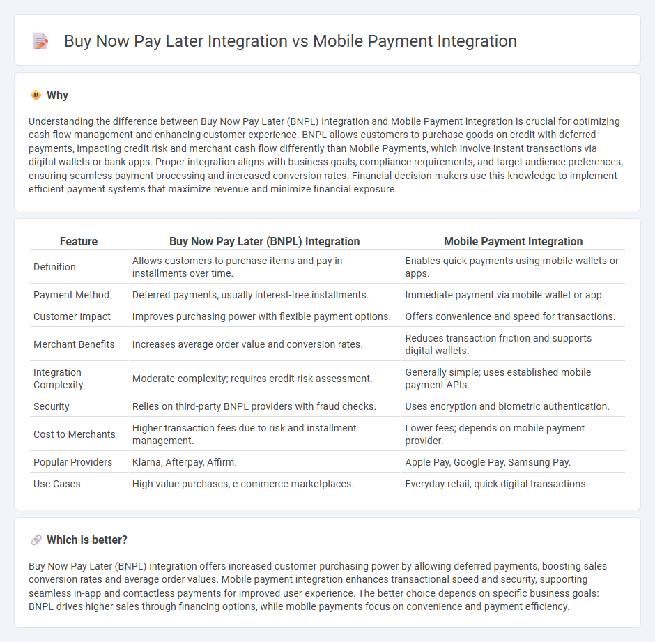 Buy Now Pay Later Integration vs Mobile Payment Integration in Finance