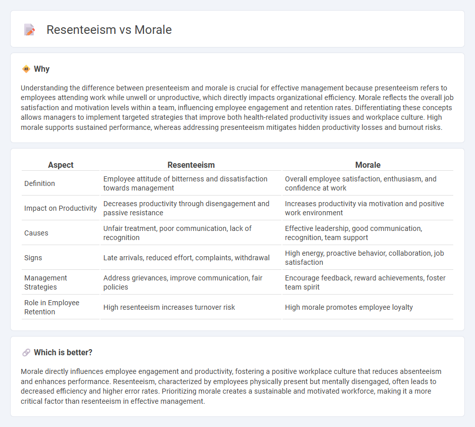 Resenteeism vs Morale in Management