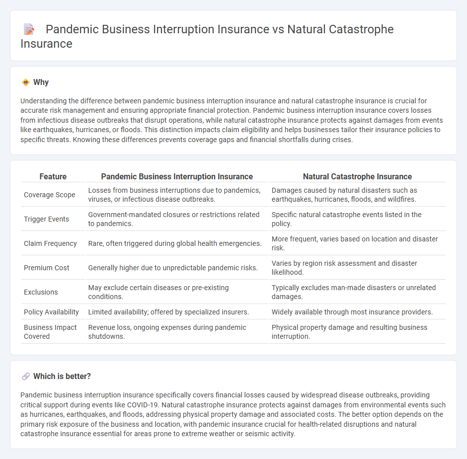 Pandemic Business Interruption Insurance vs Natural Catastrophe Insurance in Insurance