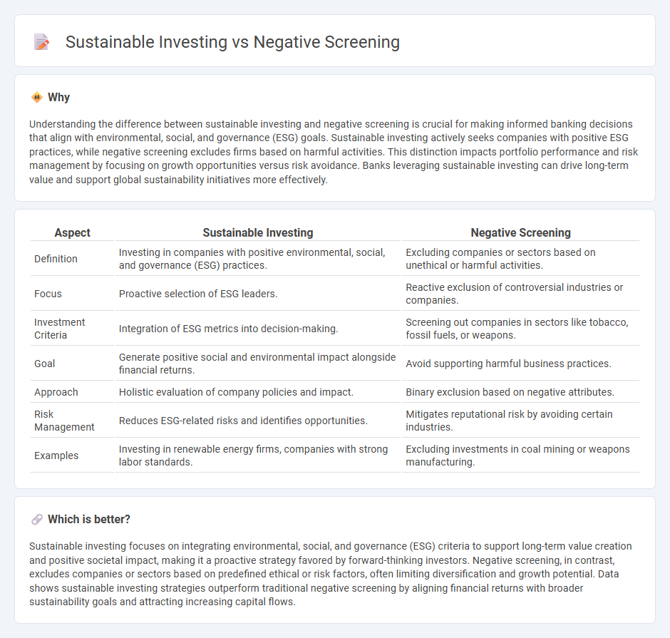 Sustainable Investing vs Negative Screening in Banking