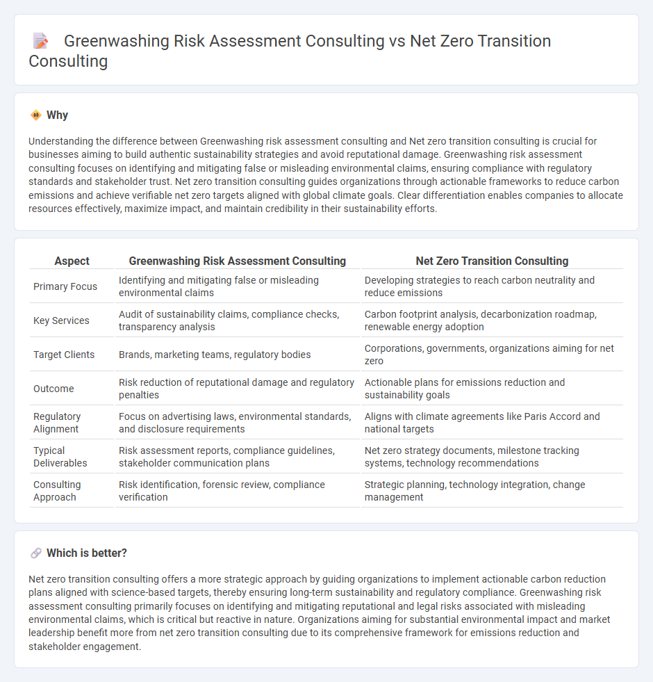 Greenwashing Risk Assessment Consulting vs Net Zero Transition Consulting in Consulting