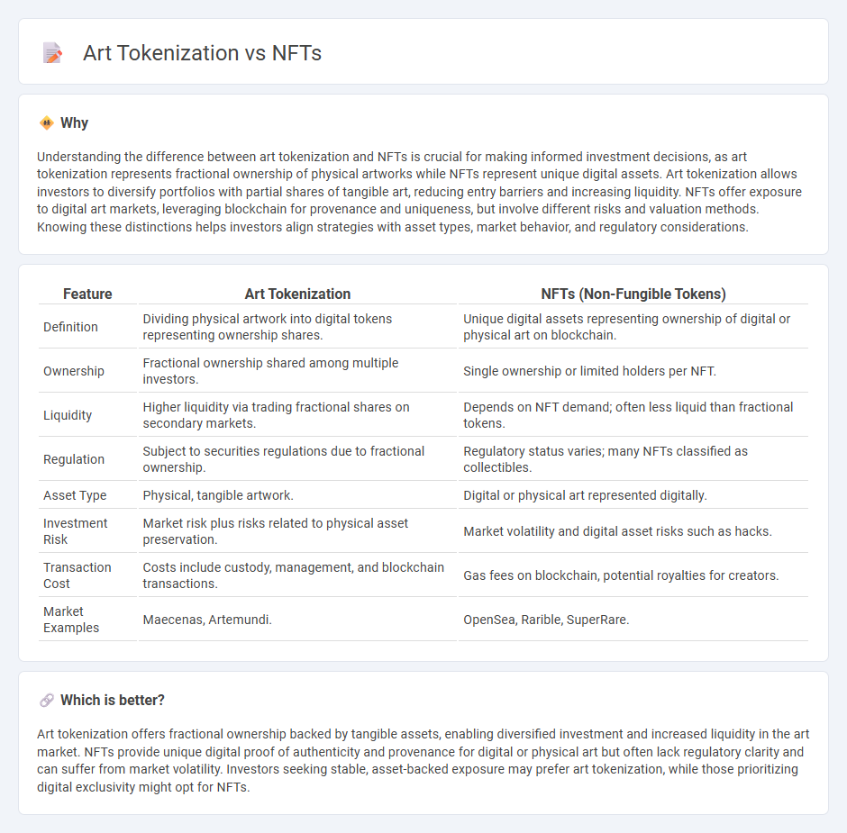 Art Tokenization vs Nfts in Investment