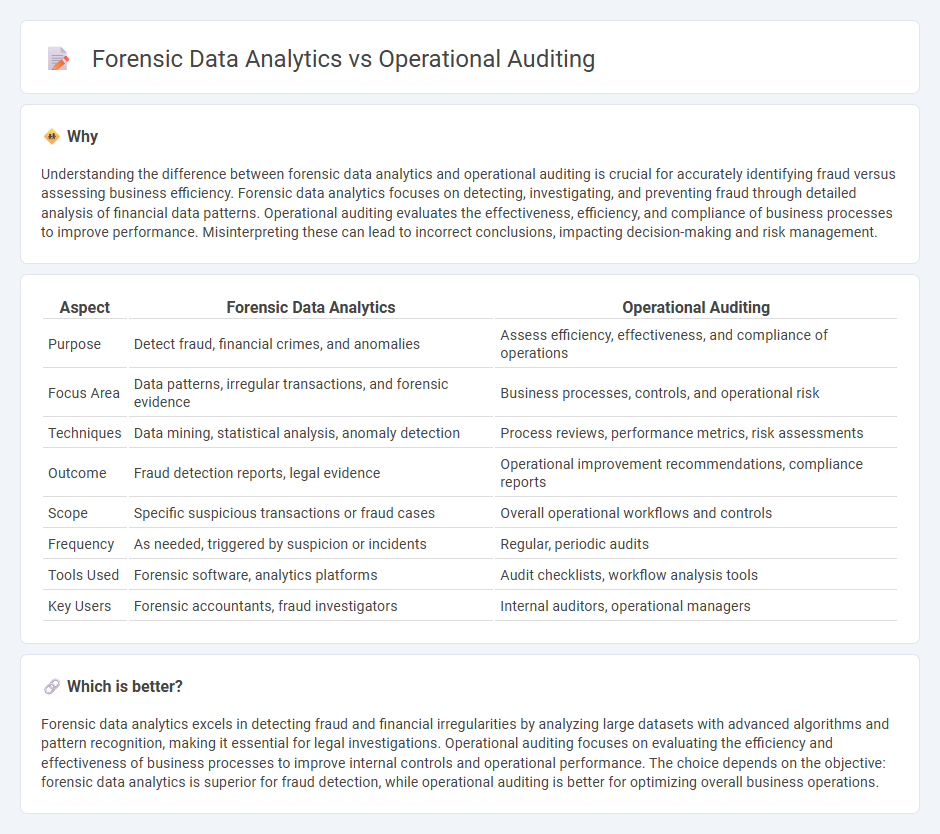 Forensic Data Analytics vs Operational Auditing in Accounting