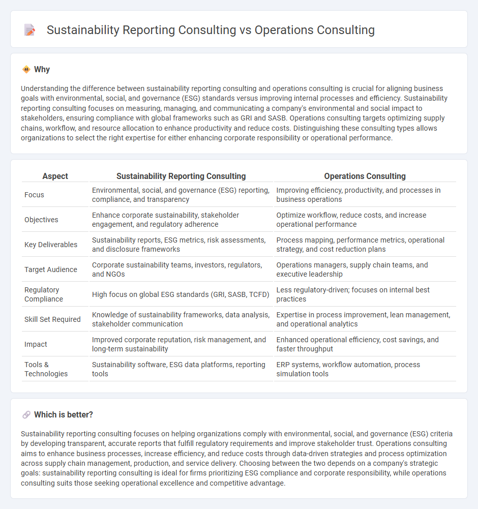 Sustainability Reporting Consulting vs Operations Consulting in Consulting