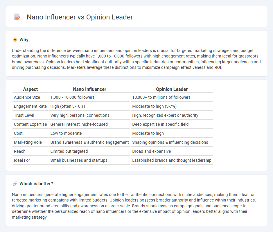 Nano Influencer vs Opinion Leader in Marketing