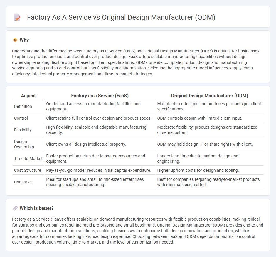 Factory As A Service vs Original Design Manufacturer (Odm) in Manufacturing