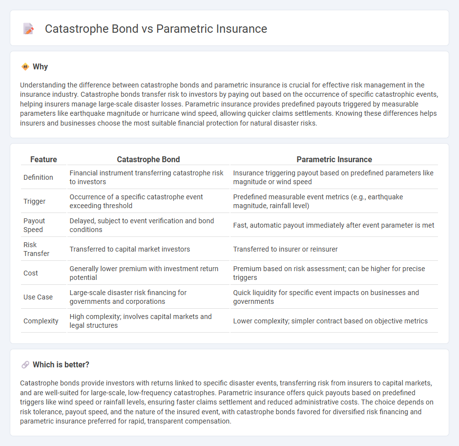 Catastrophe Bond vs Parametric Insurance in Insurance