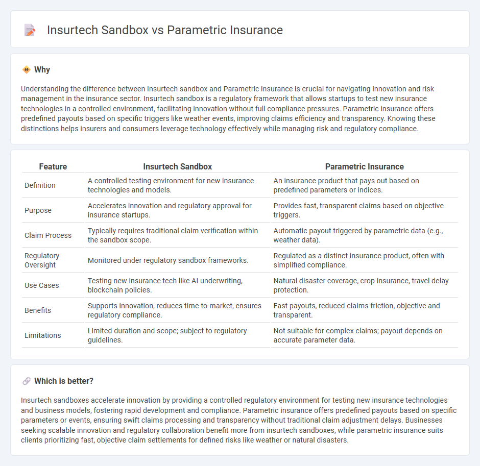 Insurtech Sandbox vs Parametric Insurance in Insurance
