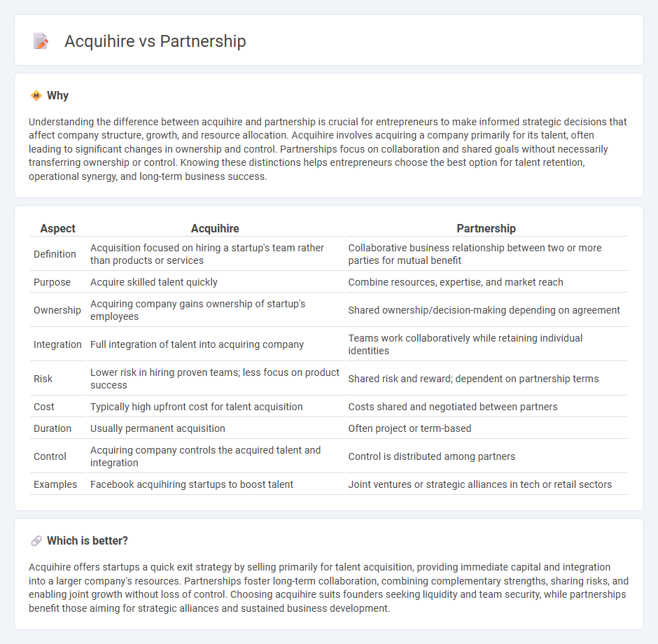 Acquihire vs Partnership in Entrepreneurship