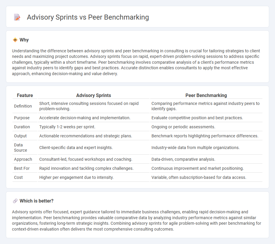 Advisory Sprints vs Peer Benchmarking in Consulting