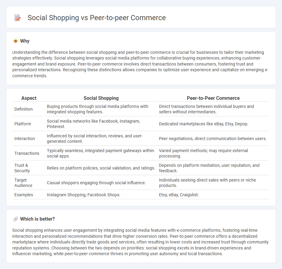 Social Shopping vs Peer-To-Peer Commerce in Commerce