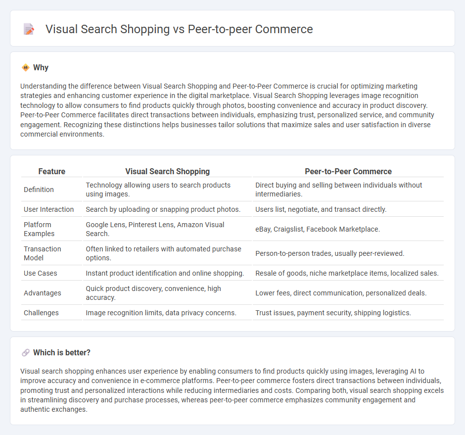 Visual Search Shopping vs Peer-To-Peer Commerce in Commerce