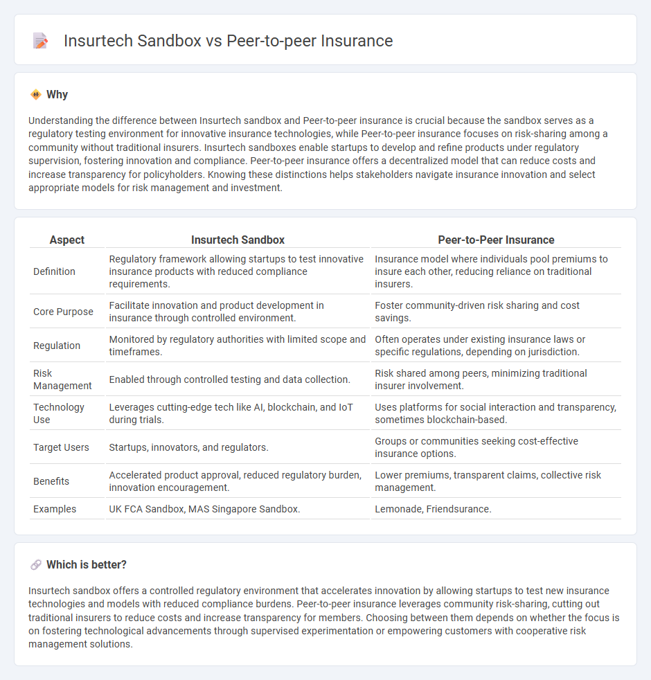 Insurtech Sandbox vs Peer-To-Peer Insurance in Insurance