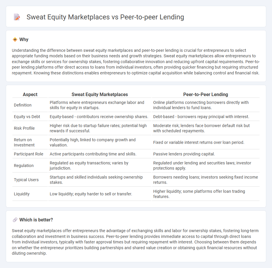 Sweat Equity Marketplaces vs Peer-To-Peer Lending in Entrepreneurship
