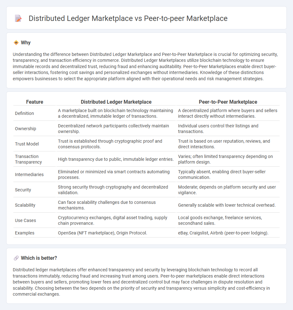 Distributed Ledger Marketplace vs Peer-To-Peer Marketplace in Commerce