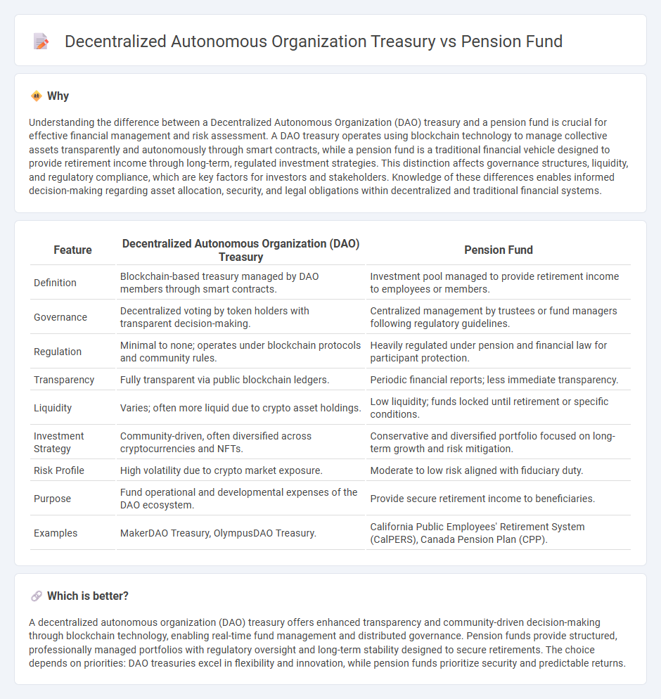 Decentralized Autonomous Organization Treasury vs Pension Fund in Finance