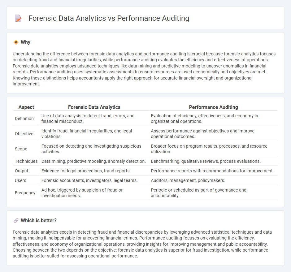 Forensic Data Analytics vs Performance Auditing in Accounting