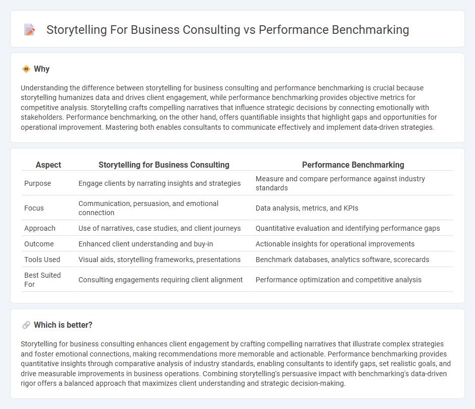 Storytelling For Business Consulting vs Performance Benchmarking in Consulting