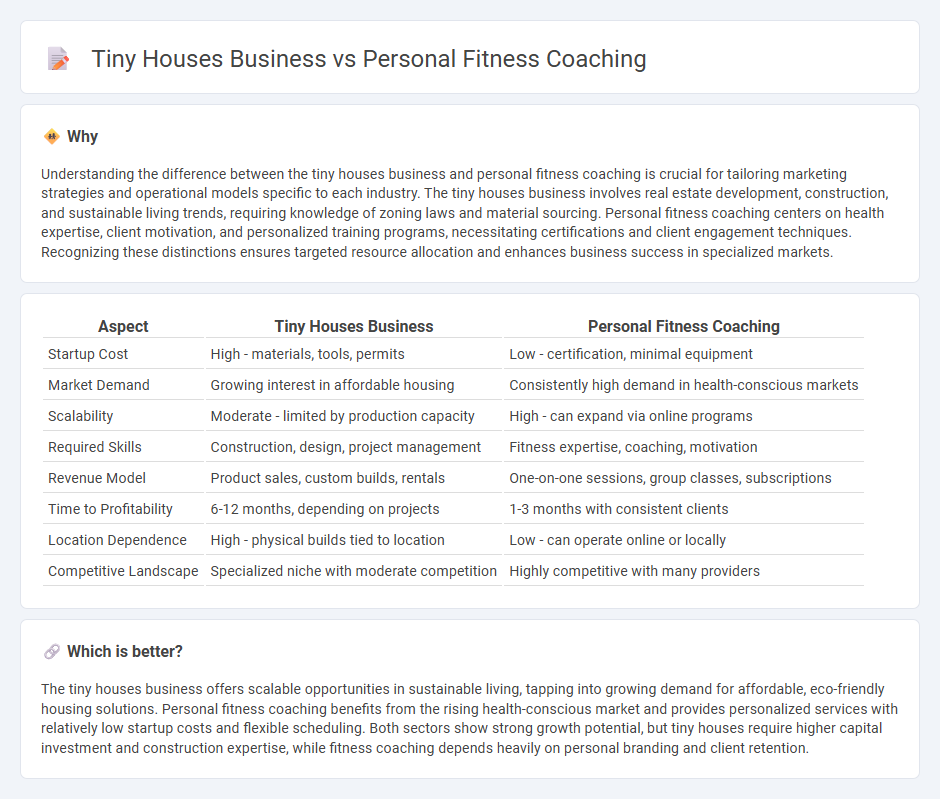 Tiny Houses Business vs Personal Fitness Coaching in Entrepreneurship