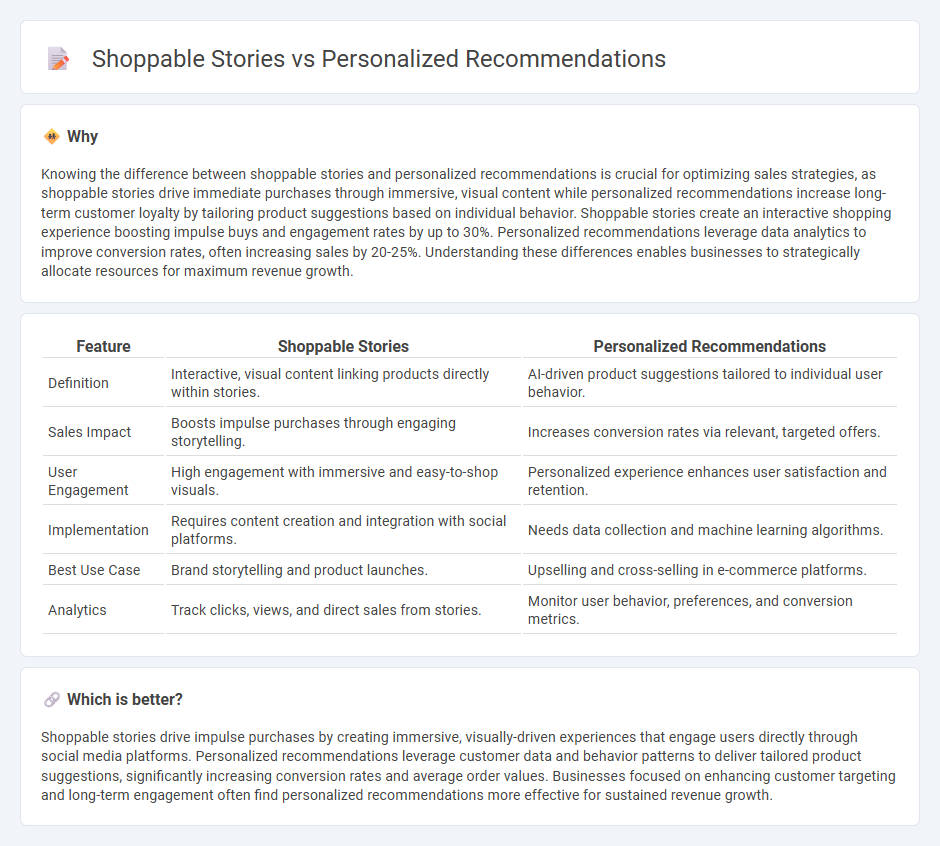Shoppable Stories vs Personalized Recommendations in Sales