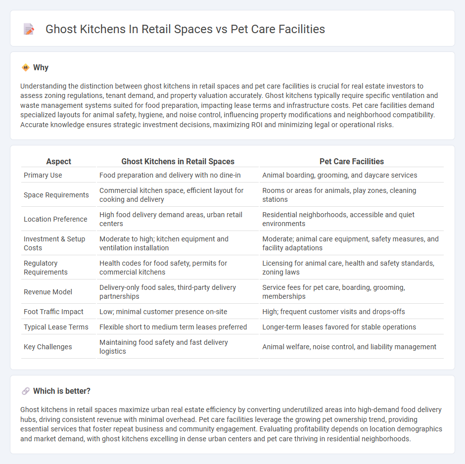 Ghost Kitchens In Retail Spaces vs Pet Care Facilities in Real Estate
